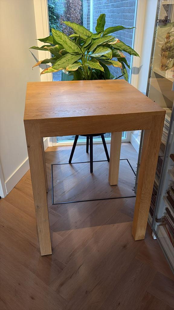 Massief eiken bar | hoge tafel, Huis en Inrichting, Tafels | Salontafels, Ophalen, Rechthoekig, 50 tot 100 cm, Minder dan 50 cm
