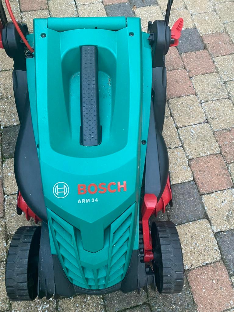 Bosch ARM 34 Elektrische Grasmaaier, Tuin en Terras, Grasmaaiers, Gebruikt, Elektrische grasmaaier, 30 t/m 39 cm, Cirkelmaaier