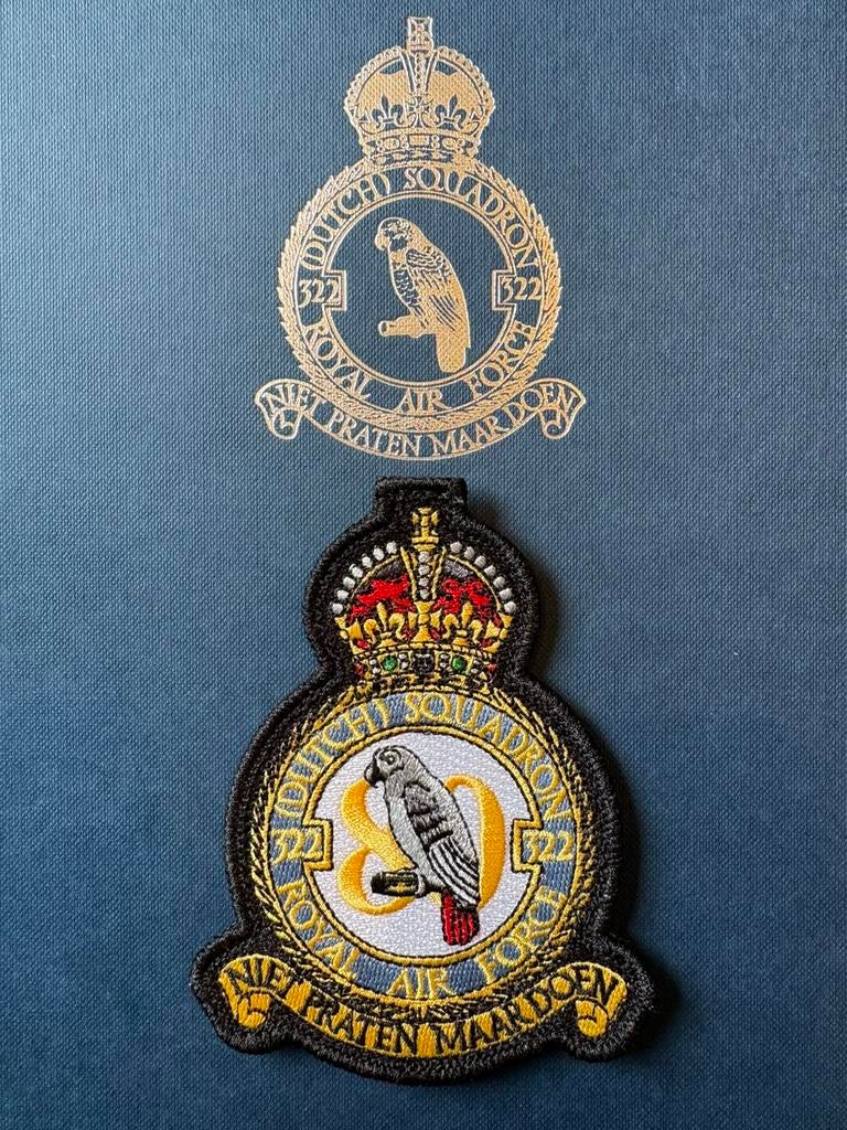 322 squadron kroonpatch 80 yrs, Verzamelen, Ophalen of Verzenden, Nieuw, Patch, Badge of Embleem