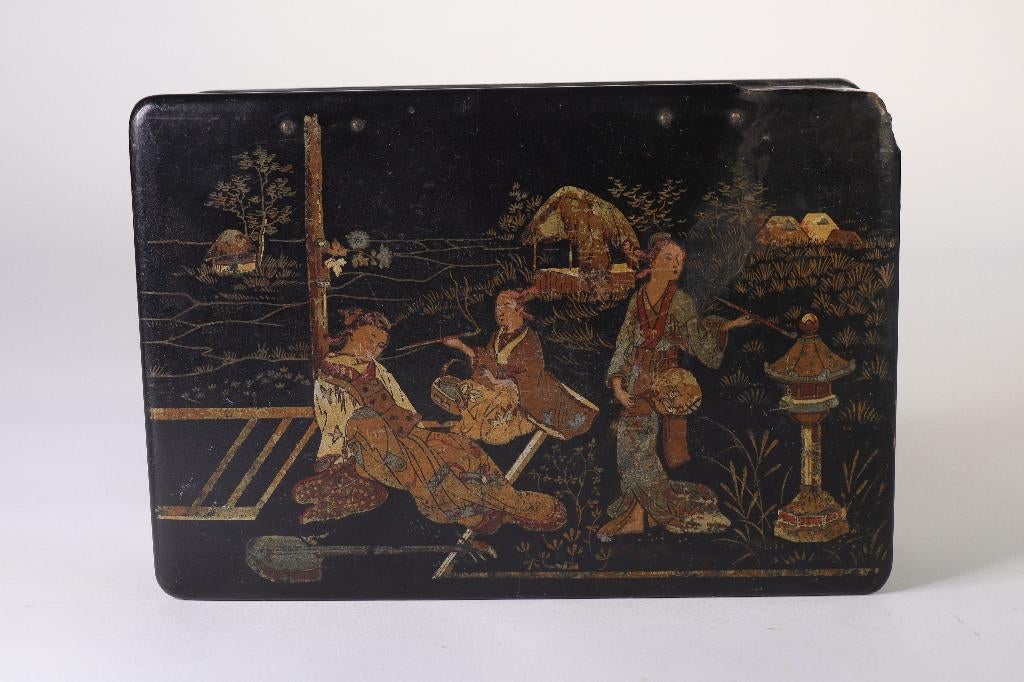 Antieke Japanse lakdoos, Antiek en Kunst, Ophalen of Verzenden