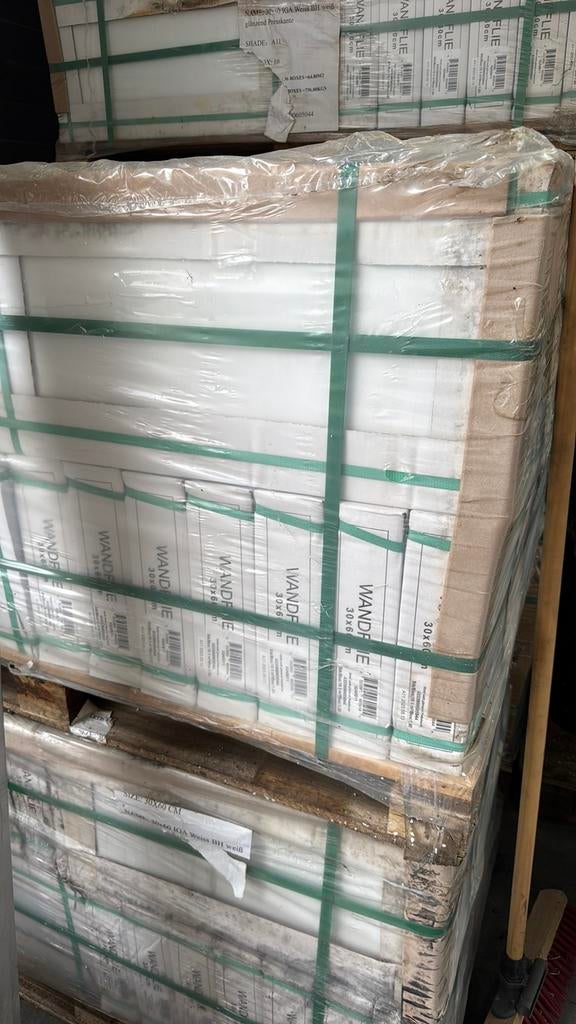 Wandtegels 30x60cm glans wit standaard, Ophalen, 60 cm of meer, Nieuw, 5 tot 10 m²