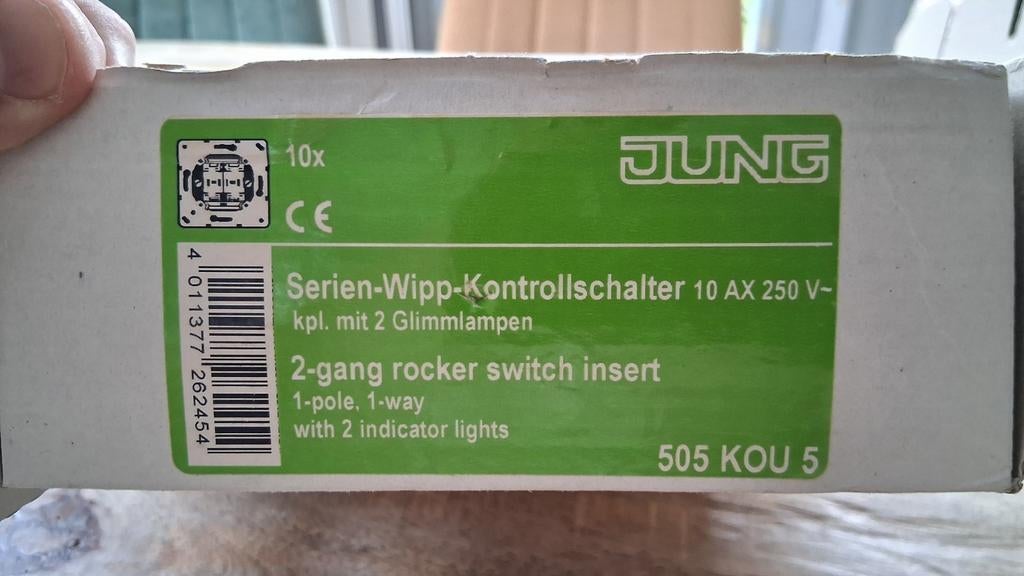 jung 505 KOU 5 serieschakelaar met indicatielampje, Ophalen of Verzenden, Nieuw, Schakelaar