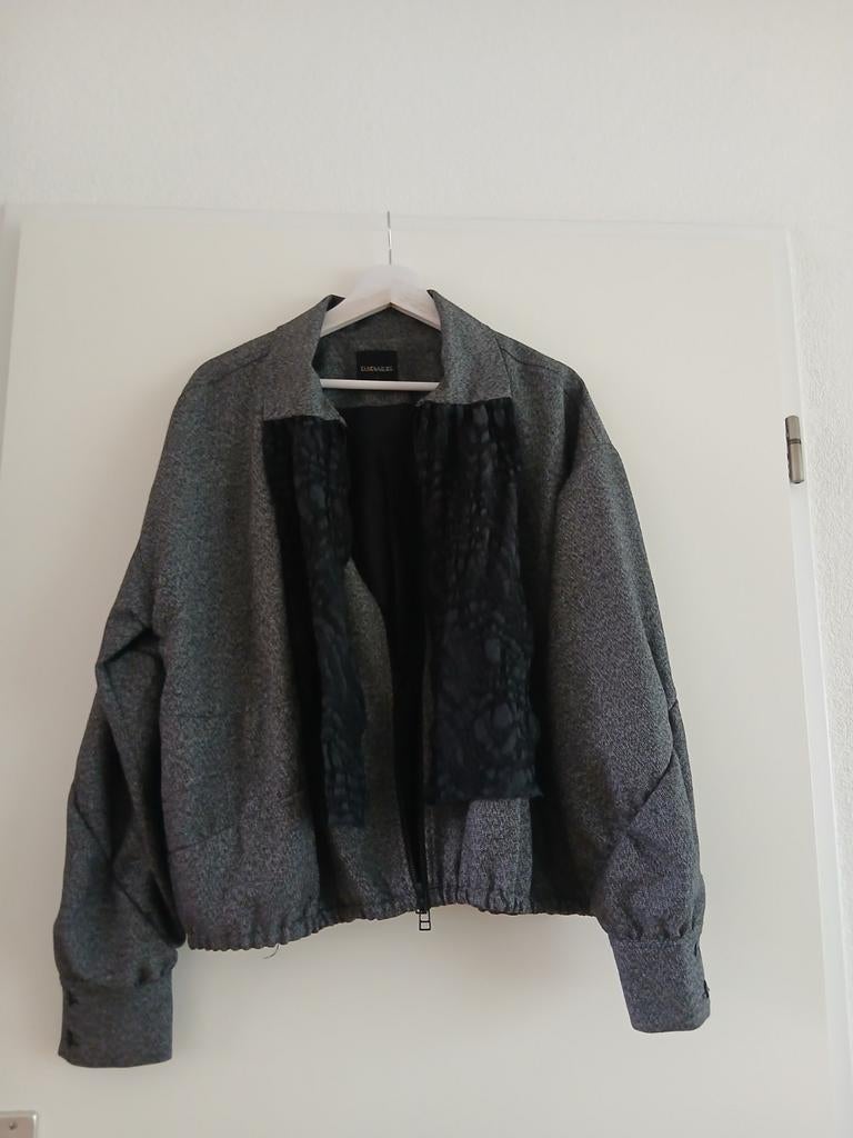 Prachtig nieuw grijs/zwart jasje van ELSEWHERE. Maat L., Kleding | Dames, Verzenden, Zwart, Maat 42/44 (L), Nieuw