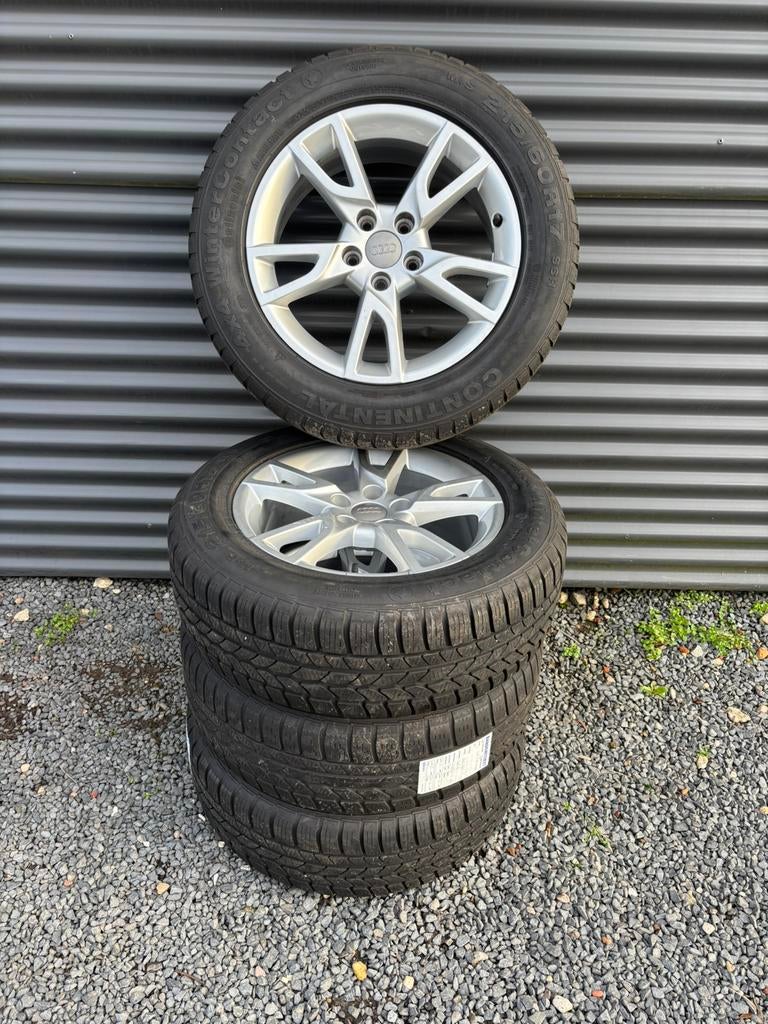 17 inch Audi Q3 2016-2018 velgen + continental winterbanden, Auto-onderdelen, Banden en Velgen, Ophalen, 215 mm, Banden en Velgen