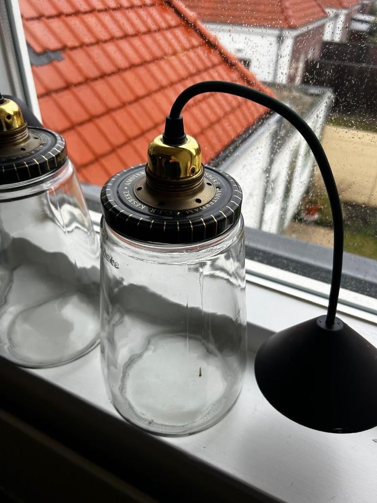 Kesbeke pot hanglamp, Huis en Inrichting, Ophalen of Verzenden, Minder dan 50 cm, Vintage, retro, trend, Glas