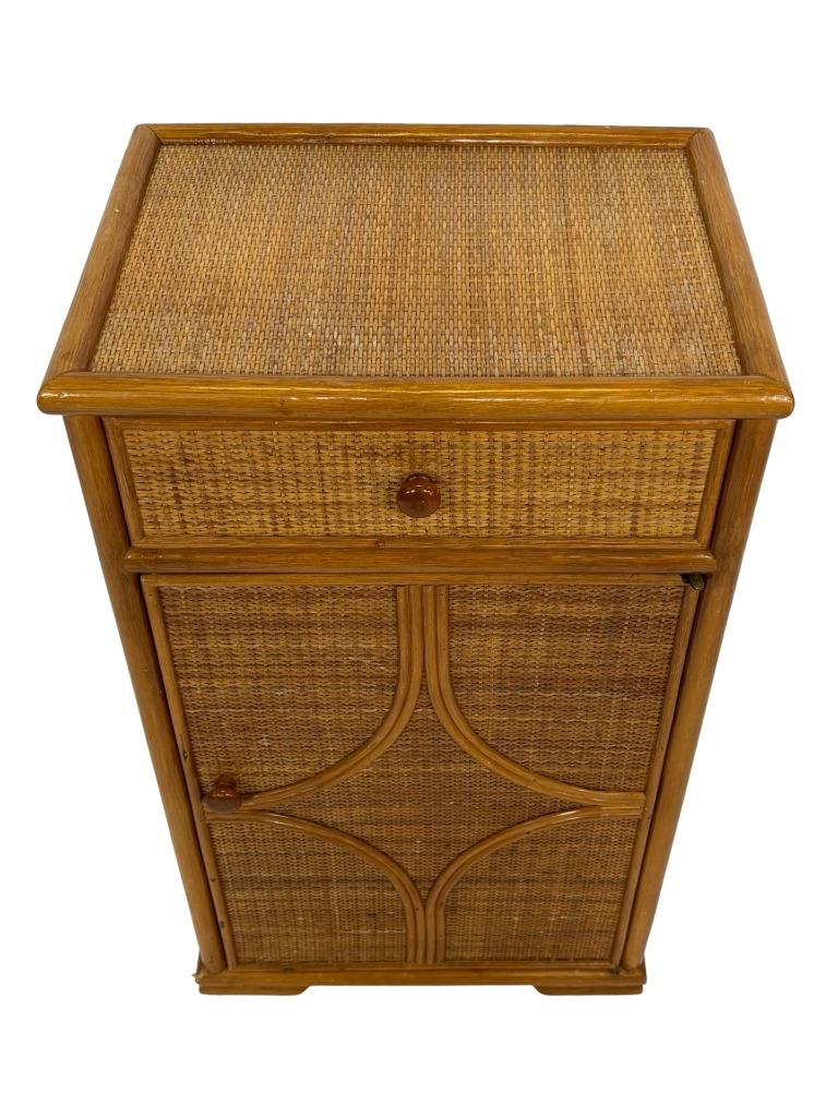 Vintage Boho Rotan Kastje ladekastje jaren 70 design, Ophalen