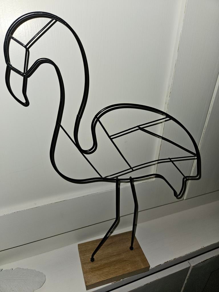 Metalen Flamingo Decoratie, Ophalen of Verzenden, Zo goed als nieuw