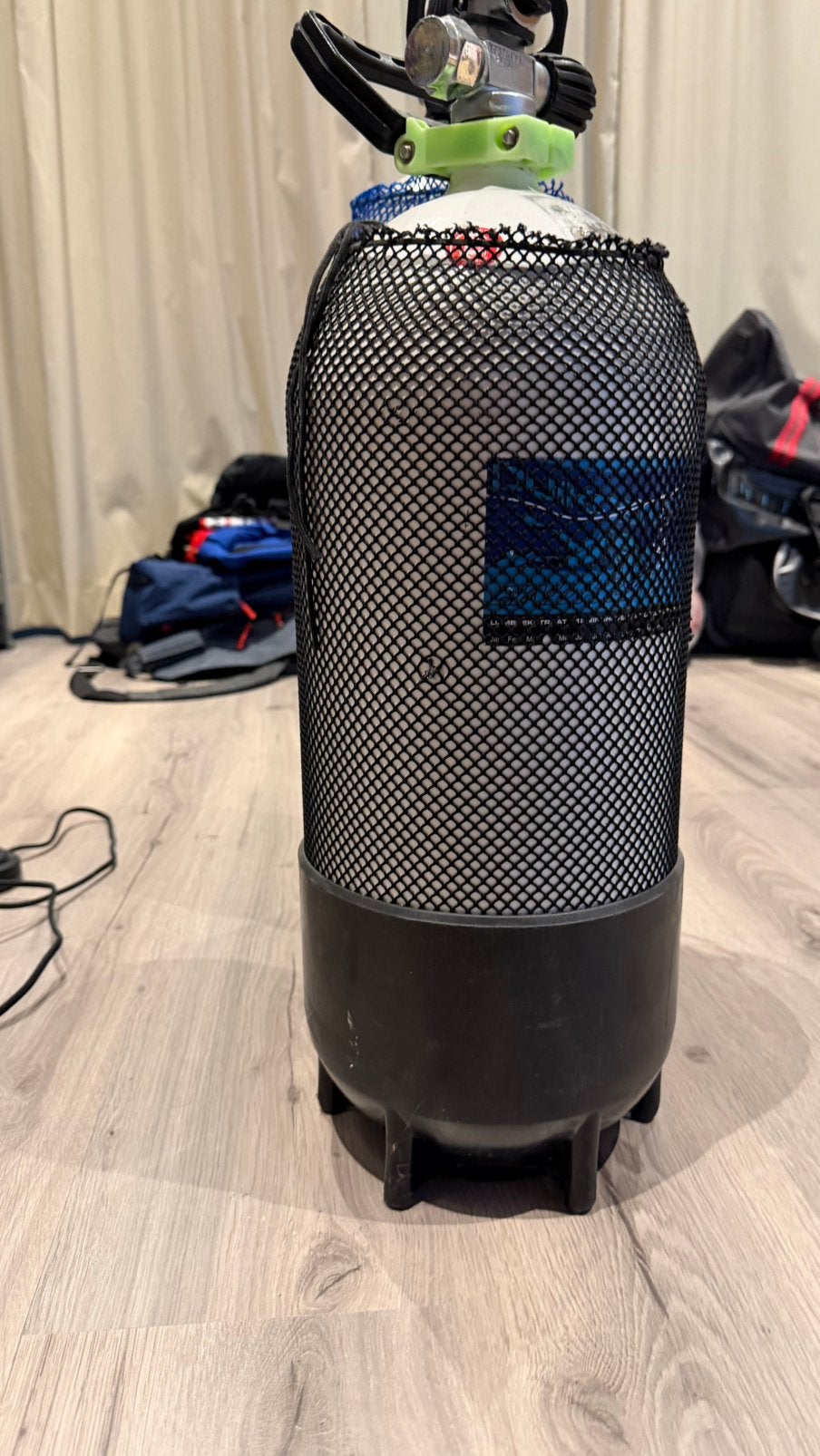 Stalen Duikfles 12L (232 Bar) met Handvat, Net & Voet, Ophalen, Gebruikt, Duikfles