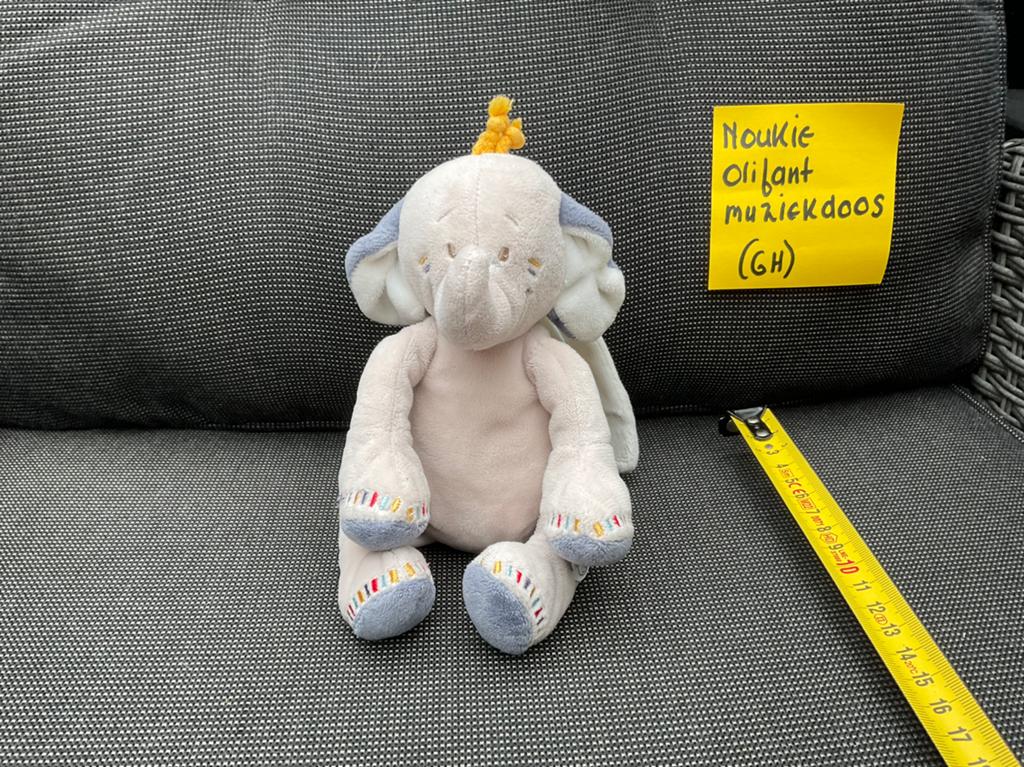Nieuw Noukie’s olifant muziekdoosje muziekmobiel knuffel, Ophalen, Nieuw, Olifant