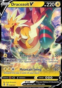 Dracozolt V 058/203 - Evolving Skies - NM, Ophalen of Verzenden, Zo goed als nieuw, Losse kaart