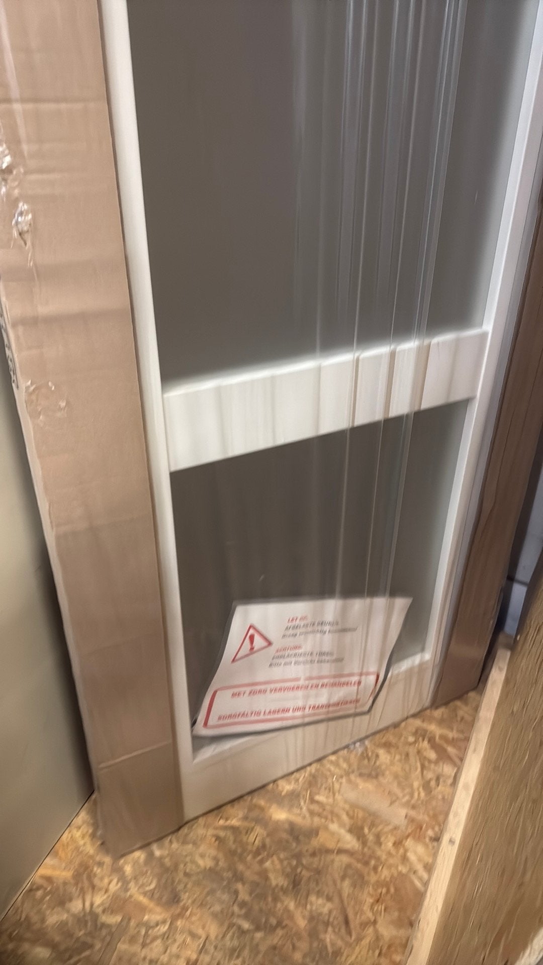 Stompe deur met glas 2315x834 links, Doe-het-zelf en Verbouw, Deuren en Horren, Ophalen, 80 tot 100 cm, 215 cm of meer, Binnendeur