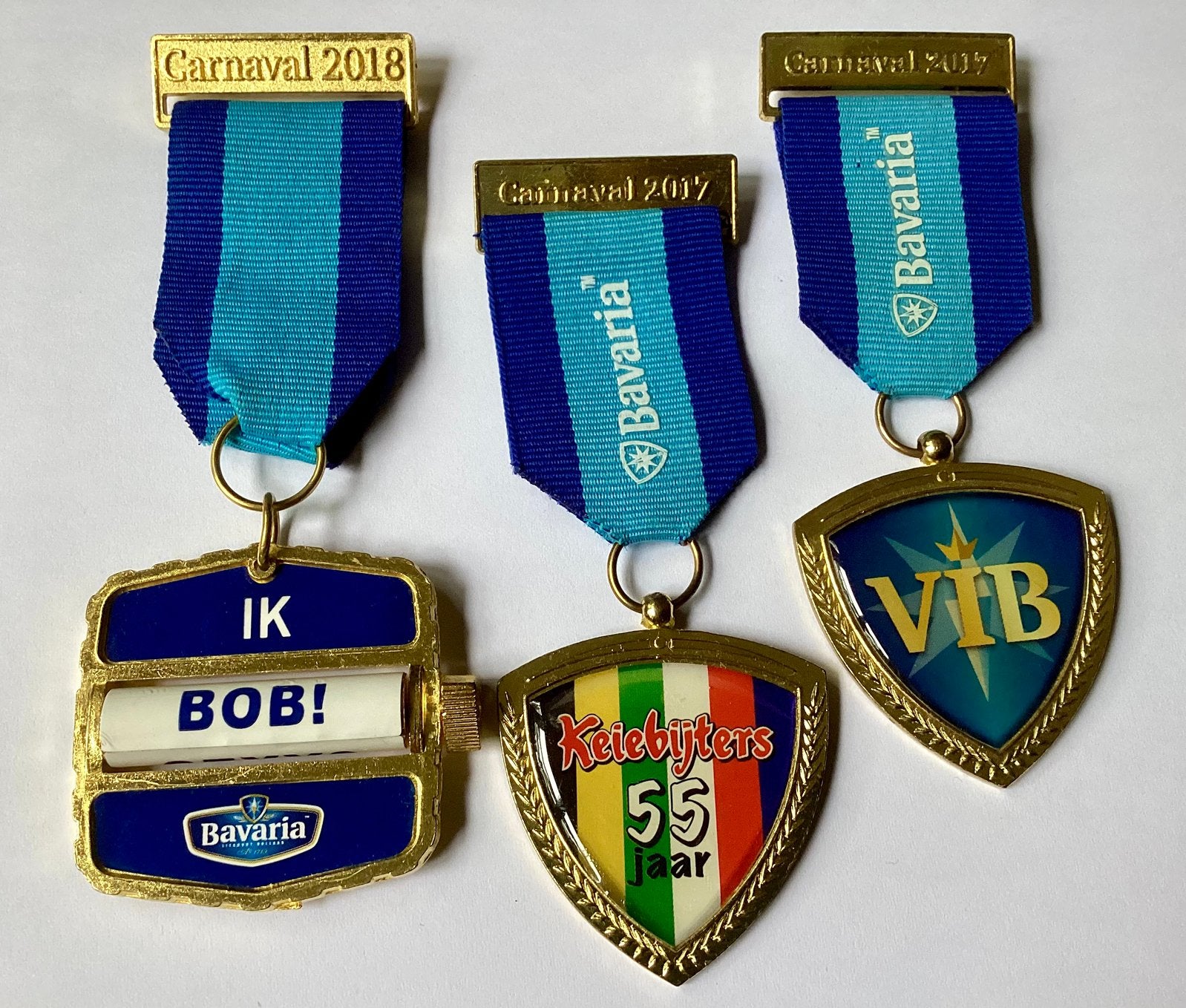 3 Carnavalsmedailles van het Biermerk Bavaria., Verzamelen, Ophalen of Verzenden, Zo goed als nieuw, Bavaria