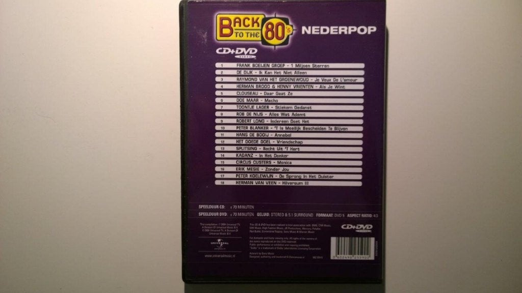 Back To The 80's Nederpop (CD + DVD), Alle leeftijden, Ophalen of Verzenden, Zo goed als nieuw, Muziekvideo's