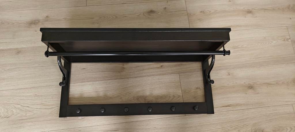 Zwarte kapstok met hoedenplank 85cm breed, Huis en Inrichting, Kasten | Boekenkasten, Modern, Industrieel, Met plank(en), 50 tot 100 cm