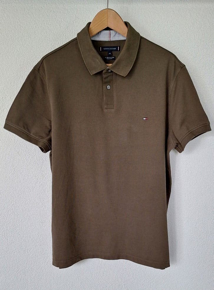 Tommy hilfiger tshirt t-shirt polo kleding zomer XL khaki, Tommy Hilfiger, Maat 56/58 (XL), Ophalen of Verzenden, Zo goed als nieuw