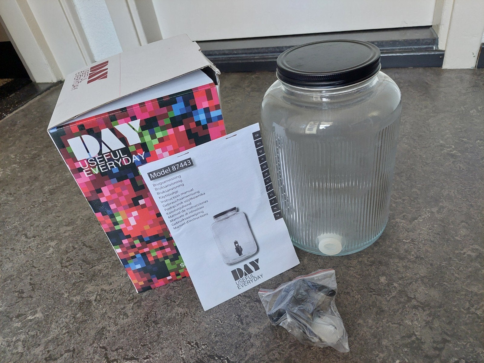 Glazen drankdispenser met tapkraan - 4 liter, Ophalen, Nieuw, Overige merken, Glas