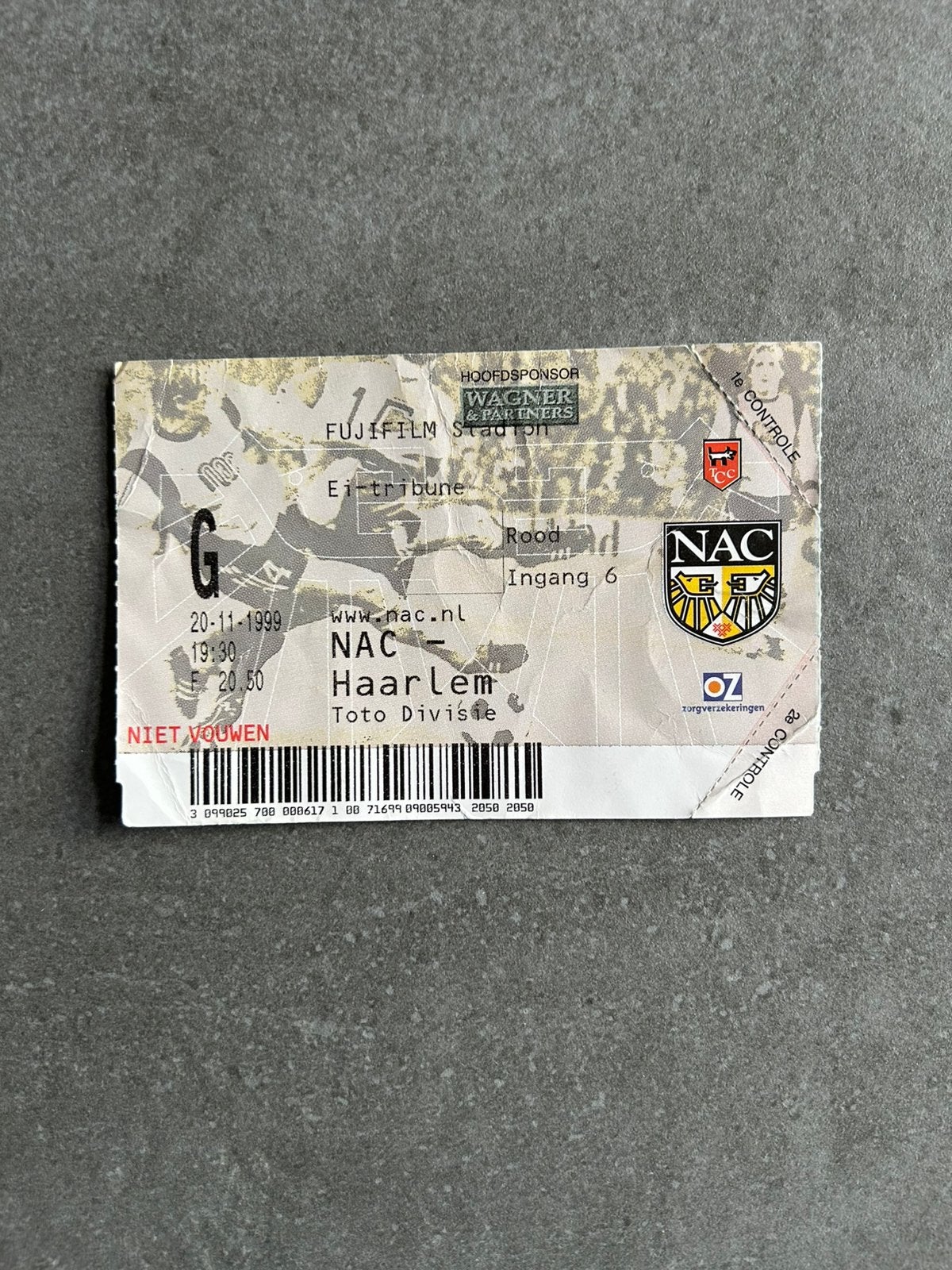 NAC - HAARLEM ticket, Verzamelen, Sportartikelen en Voetbal, Ophalen of Verzenden, NAC Breda, Overige typen