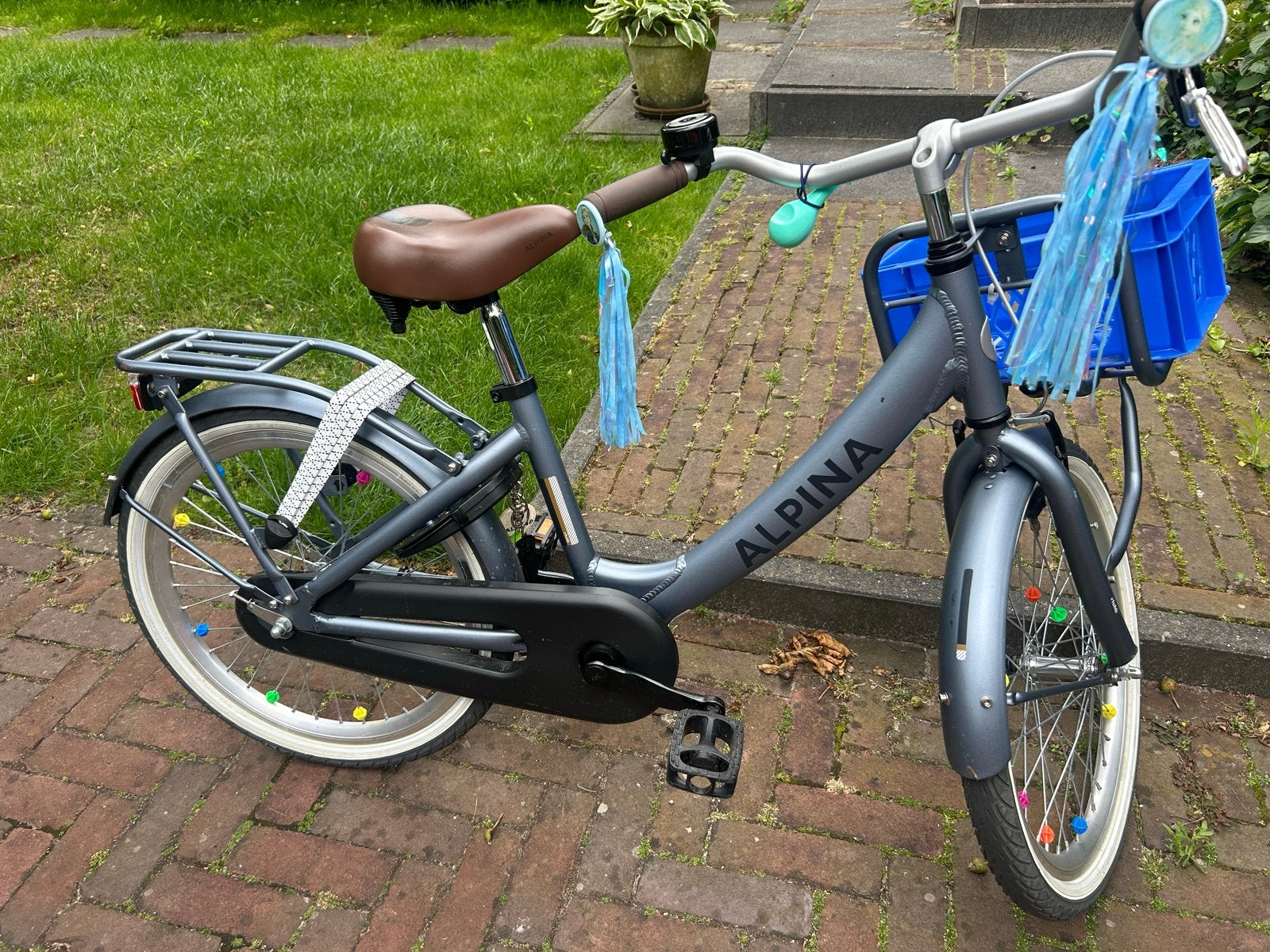 Alpina kinderfiets 20 inch met mandje, Ophalen, Terugtraprem, 20 inch, Handrem