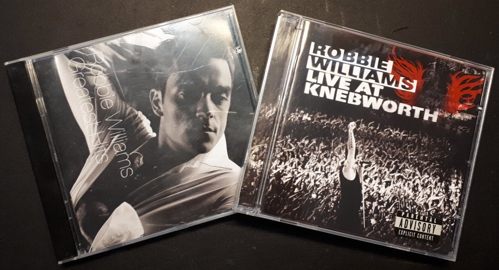 ROBBIE WILLIAMS - Greatest hits & Live at Knebworth (2CD), Ophalen of Verzenden, Zo goed als nieuw, Pop