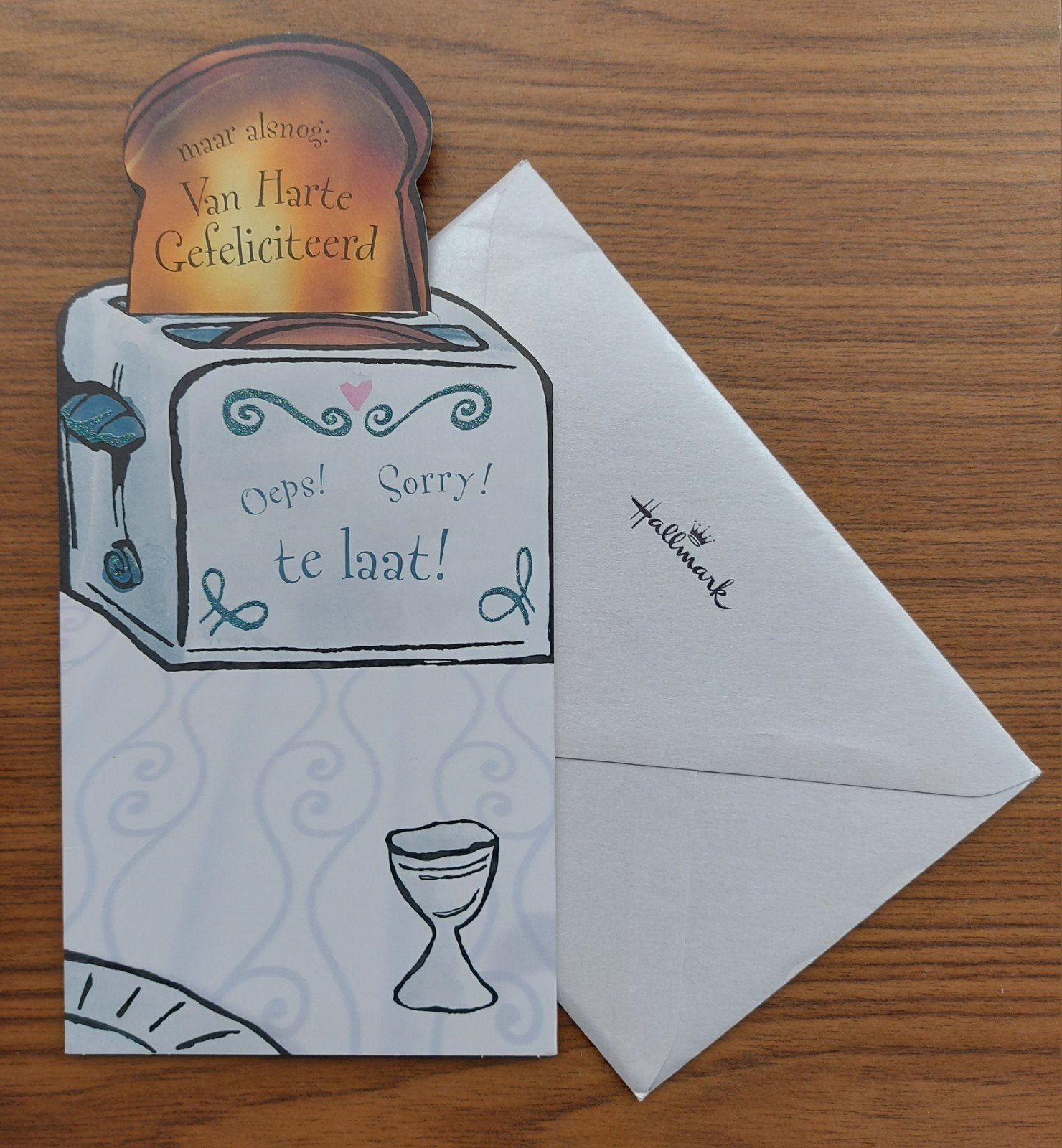 Oeps! Sorry! Te laat! vergeten verjaardagkaart van Hallmark, Ophalen of Verzenden, Nieuw