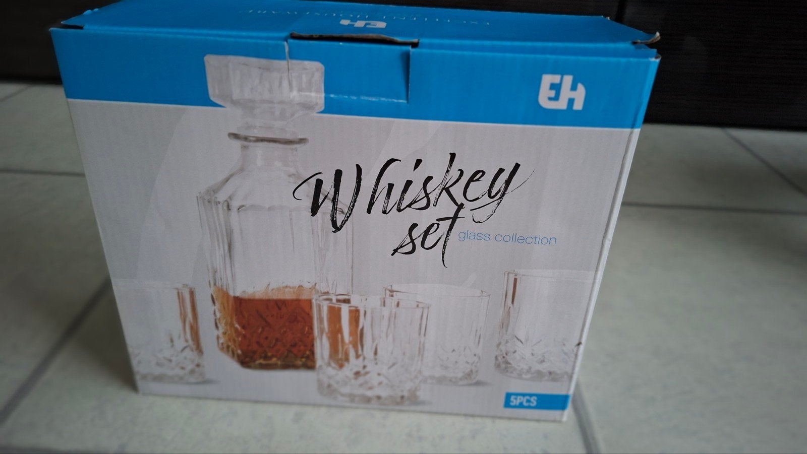 Nieuwe Whiskey Set: Karaf en 4 Glazen in Doos, Overige typen, Ophalen of Verzenden, Nieuw, Glas