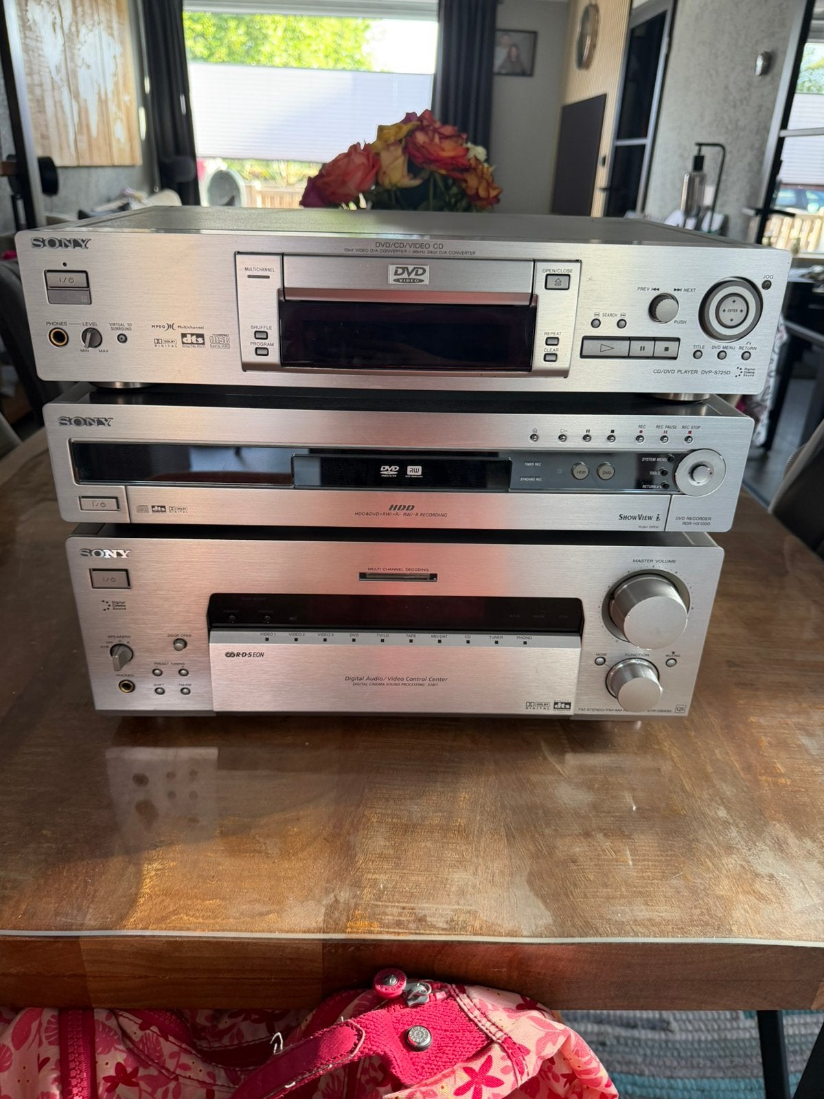Sony receiver dvd speler dvd recorder qs zilver, Ophalen of Verzenden, Zo goed als nieuw, Sony
