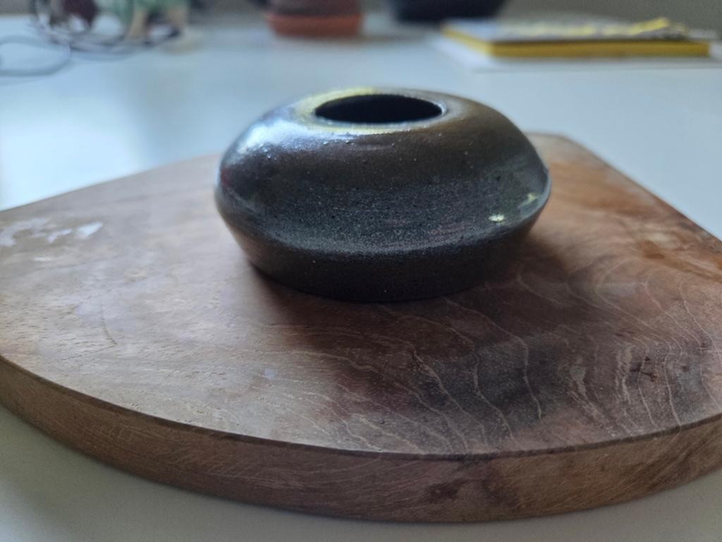 Vintage Studio Aardewerk Donut Vaas MCM Stijl, Ophalen of Verzenden