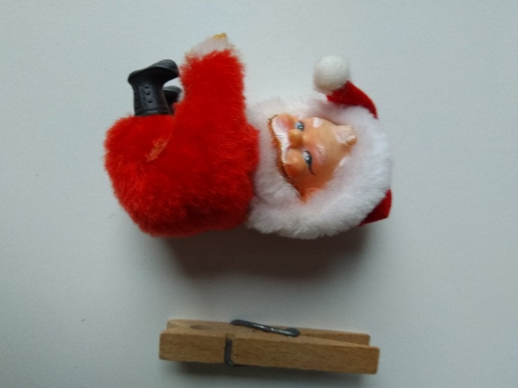 vintage kerstman met knijphandjes, Ophalen of Verzenden, Gebruikt