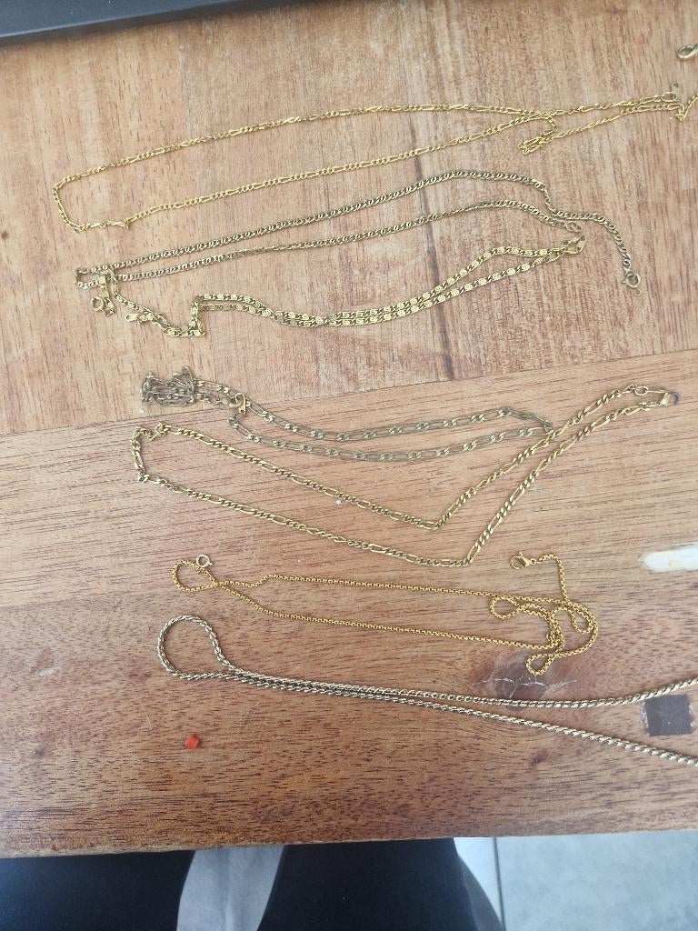 verschillende kettingen, Sieraden, Tassen en Uiterlijk, Kettingen, Ophalen of Verzenden, Gebruikt, Overige kleuren, Overige materialen