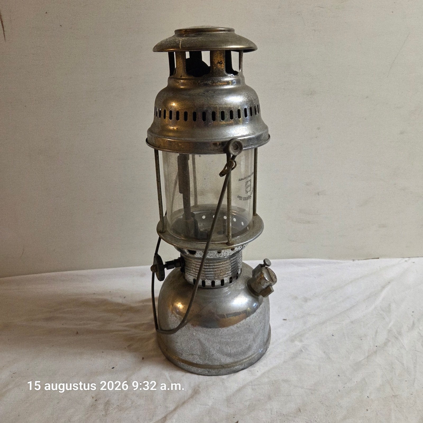 Vintage Red Heart Petroleumlamp, Ophalen of Verzenden
