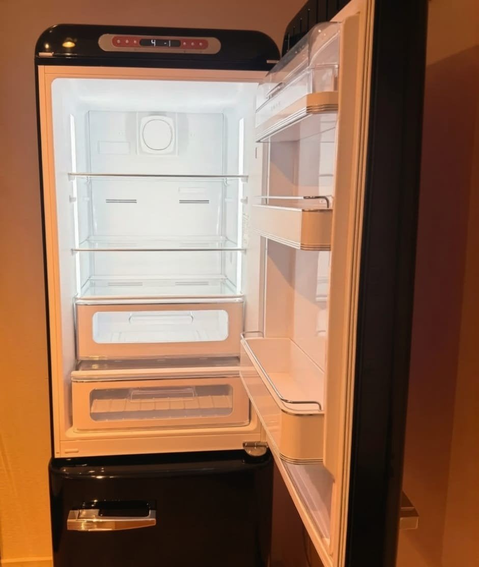 Smeg FAB32RBL5 Koelkast met vriezer - Zwart, Retro Stijl, Ophalen