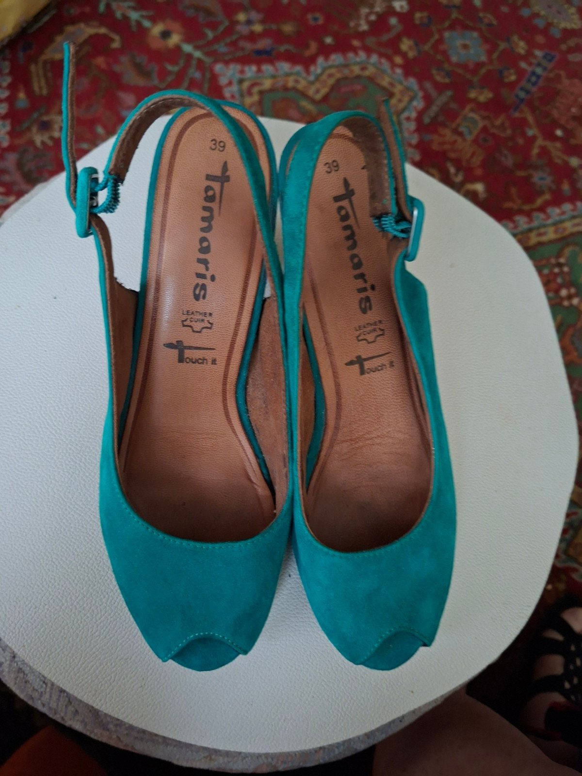 Tamaris Suède Pumps Turquoise Maat 39 Nieuw, Tamaris, Pumps, Blauw, Nieuw