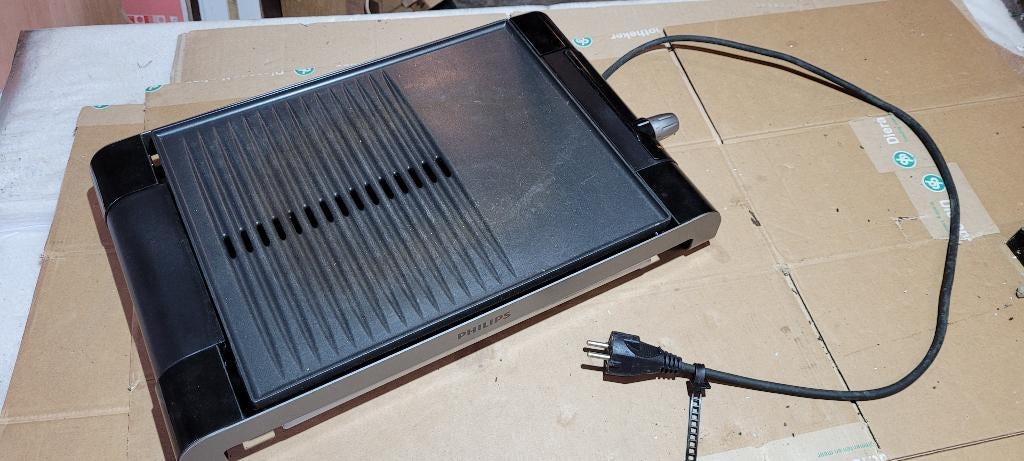 tafel grill bakplaat Philips, Ophalen of Verzenden, Gebruikt, Tafelgrill
