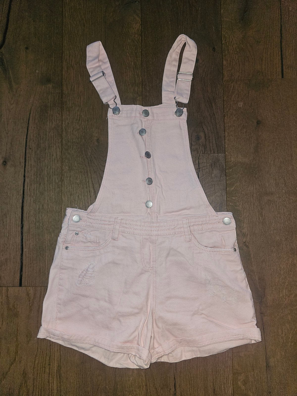 Nieuw - Roze denim tuinbroek short maat 152, Kinderen en Baby's, Broek, Meisje, Nieuw, Ophalen of Verzenden