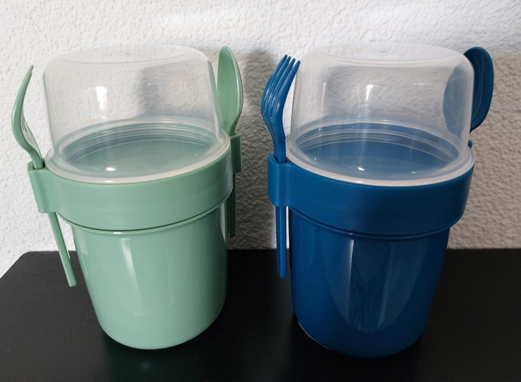 NIEUW: lunchbeker-fruitbeker 2 stuks, Ophalen of Verzenden, Nieuw, Overige materialen, Overige stijlen
