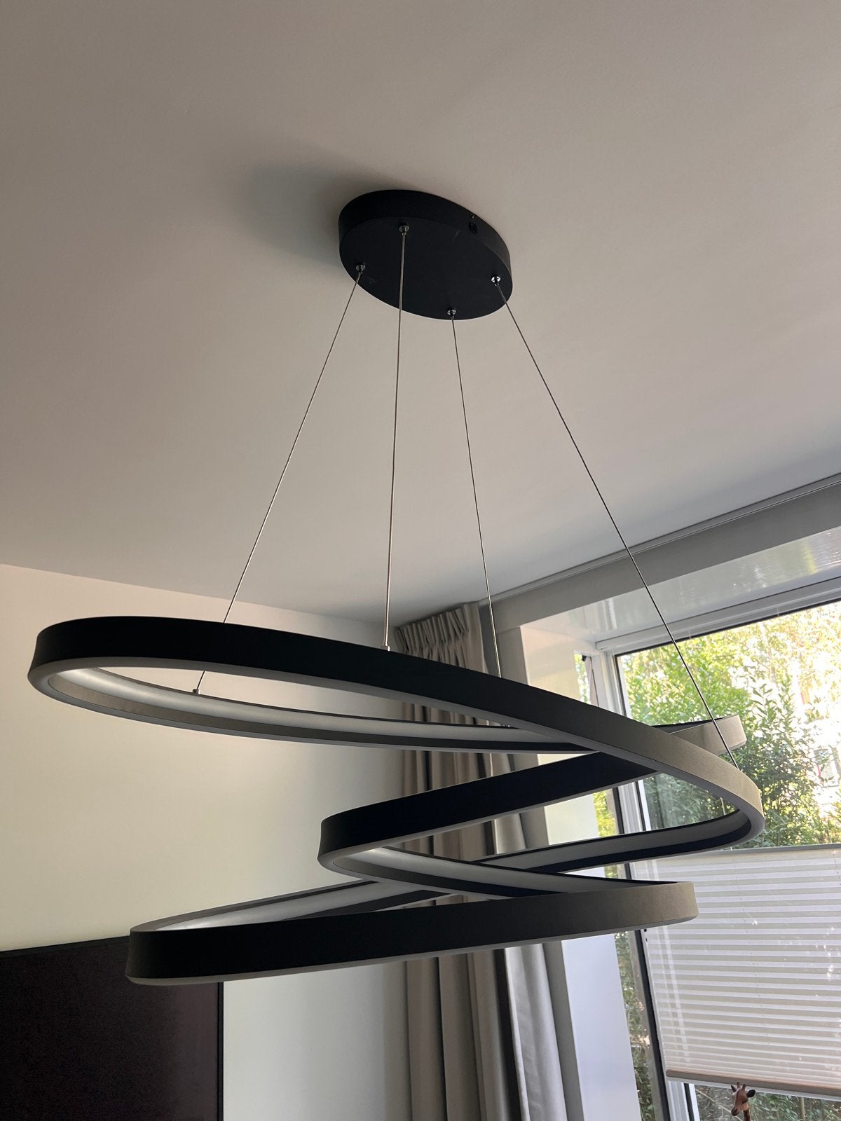 Hanglamp Cinque Ciola zwart incl. afstandsbediening, Ophalen, Zo goed als nieuw, Metaal