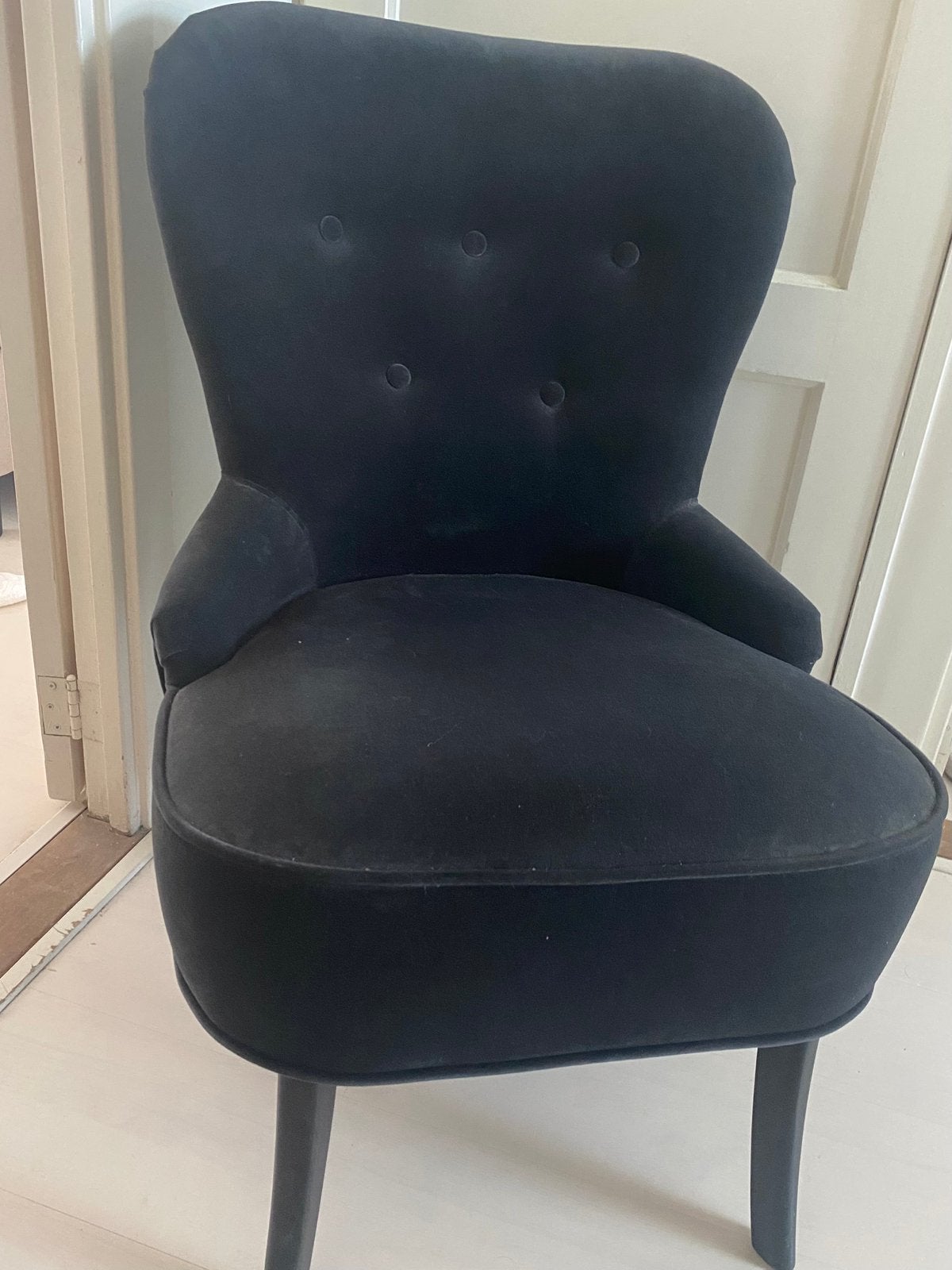 Velours stoeltje (ikea ), Huis en Inrichting, Fauteuils, Ophalen, Zo goed als nieuw, Minder dan 75 cm, 50 tot 75 cm