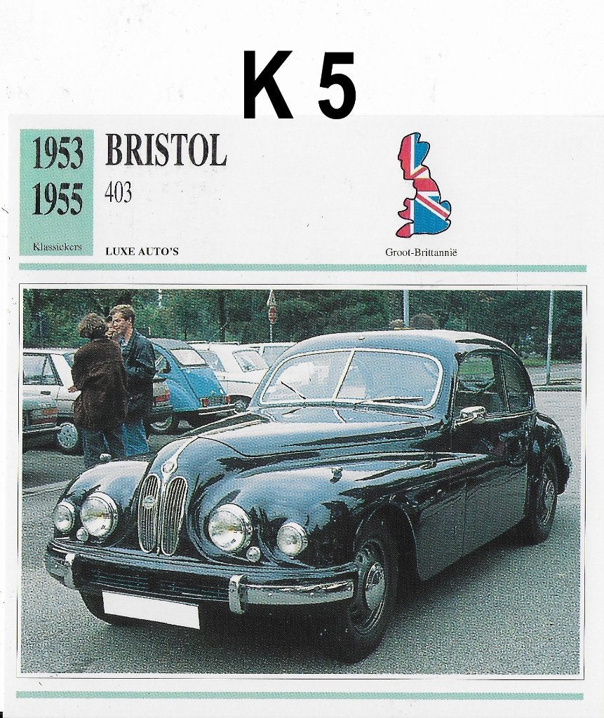 K5 - autokaart bristol 403 ( 1953 - 1955 ), Ophalen of Verzenden, Zo goed als nieuw, Auto's