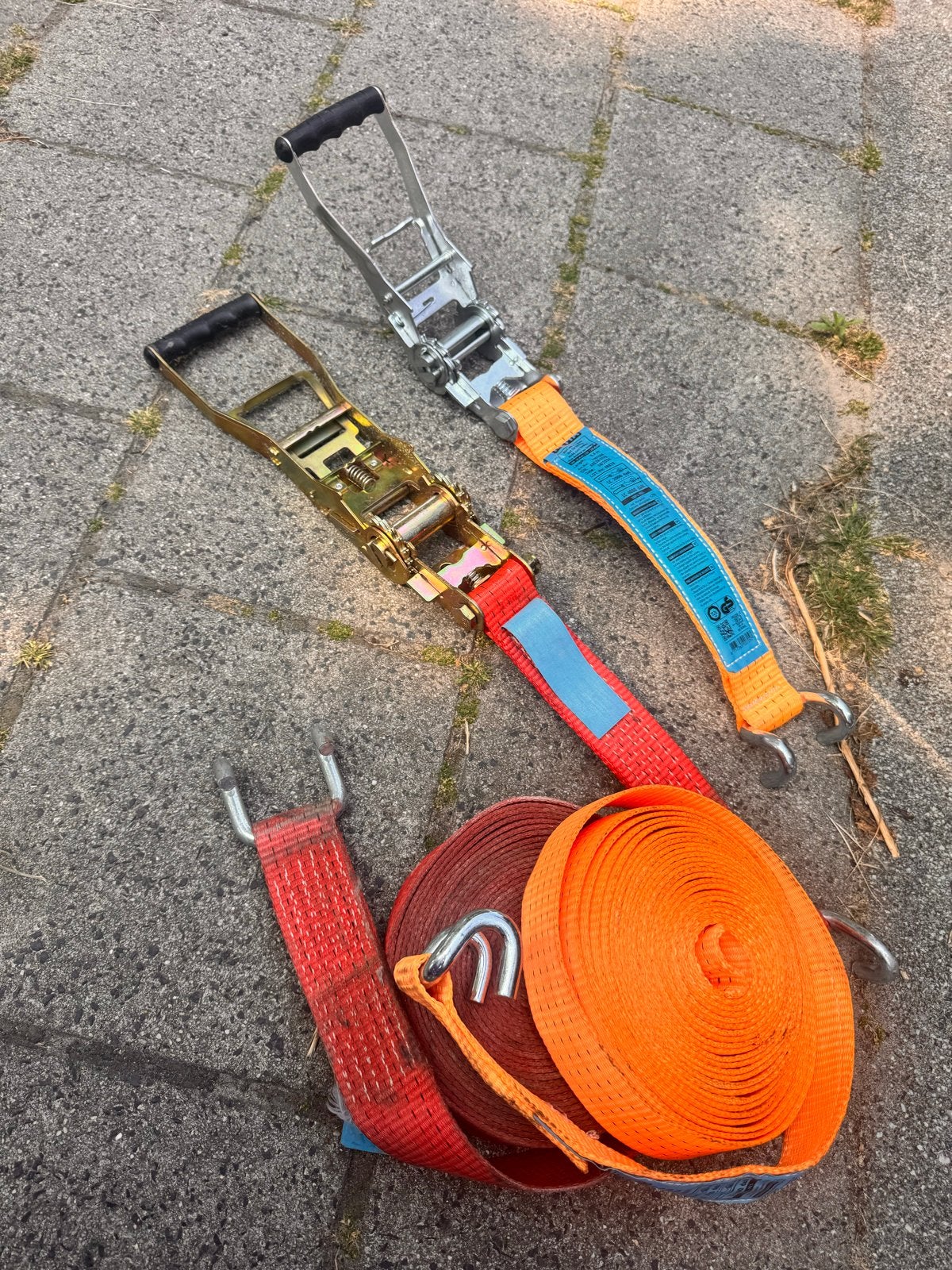 Spanbanden set - REMA - 2x 6.6m, 1x 0.4m - LC 2000/4000 daN, Gebruikt, Ophalen of Verzenden, A, Handmatig