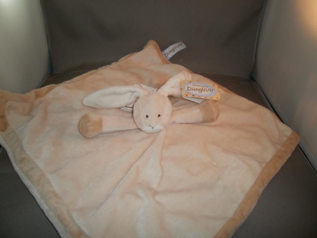 diinglisar teddykompaniet konijn doek crème bruin velours, Overige merken, Ophalen of Verzenden, Wasbaar, Middelgroot (20 tot 80 cm)