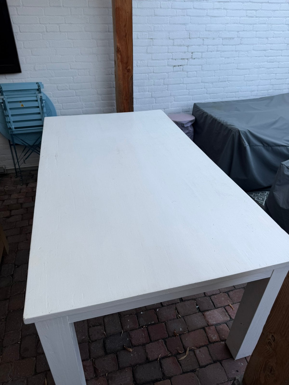 Teak houten tafel, Ophalen, Gebruikt, Teakhout, 50 tot 100 cm