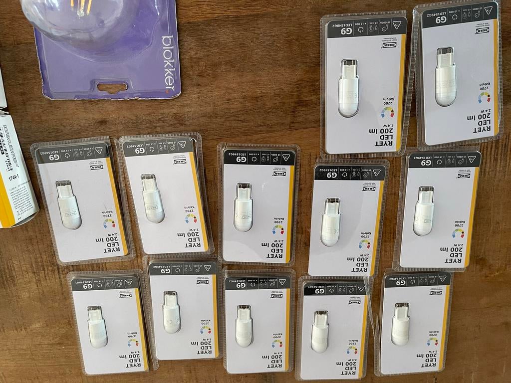 IKEA RYET LED G9 Lampjes 2.4W 200lm 2700K (11 stuks), Led-lamp, Minder dan 30 watt, Nieuw, Bipin of Steekvoet