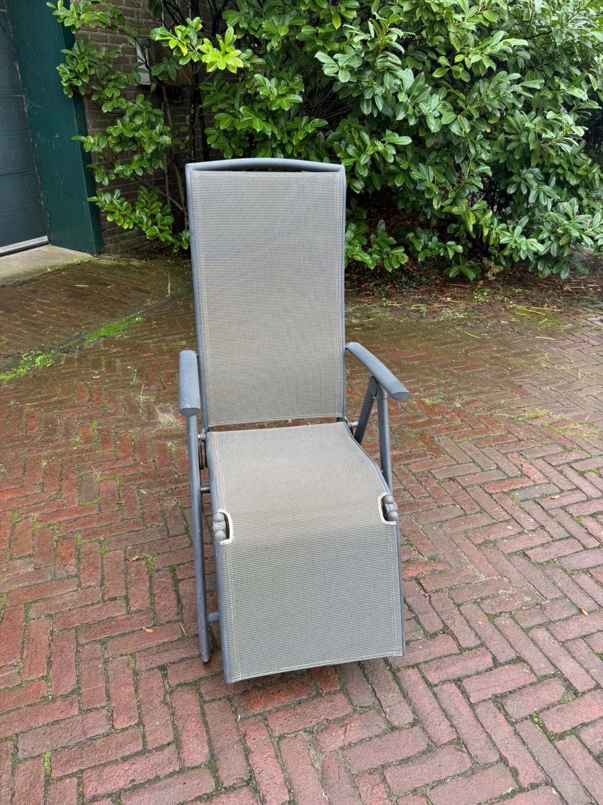 Tuinstoel., Ophalen, Gebruikt, Aluminium, Inklapbaar