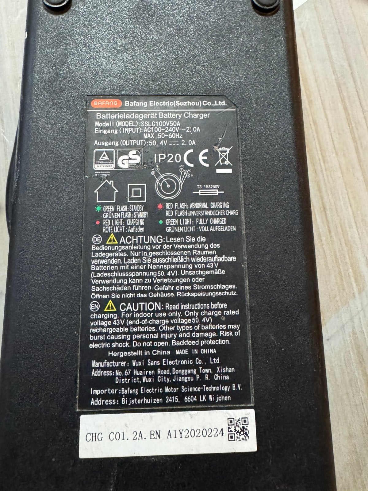 Bafang oplader 50.4V 2.0A E-bike, Ophalen of Verzenden, Zo goed als nieuw