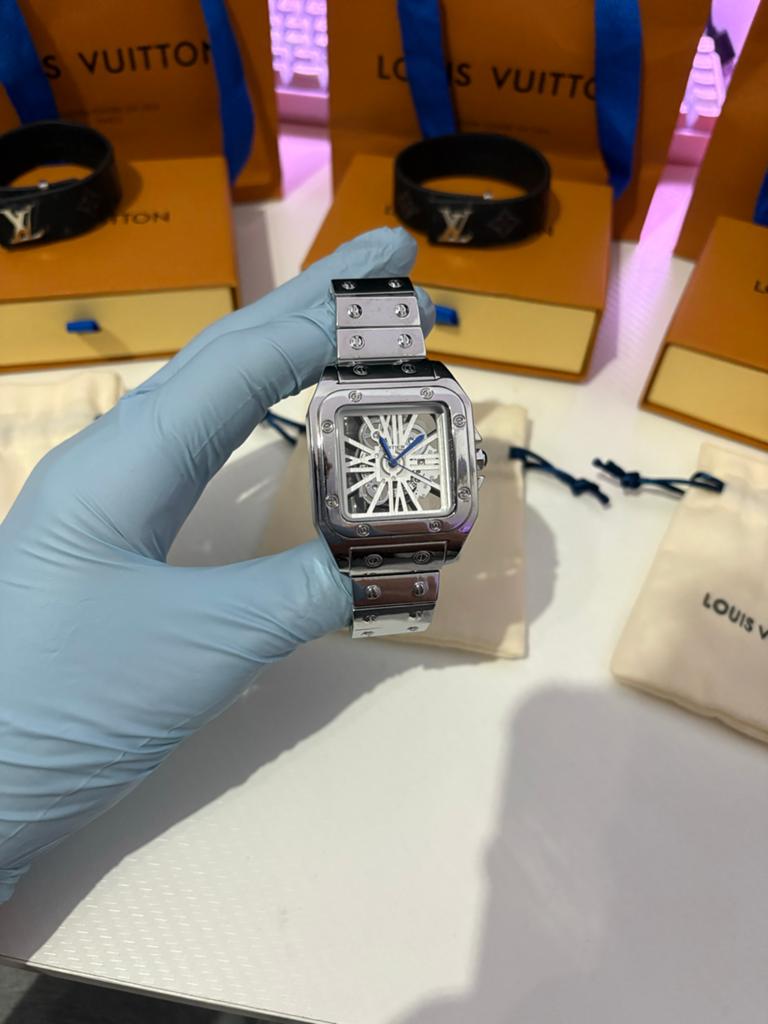 Cartier santos skeleton, Ophalen of Verzenden, Nieuw, Staal, Overige merken