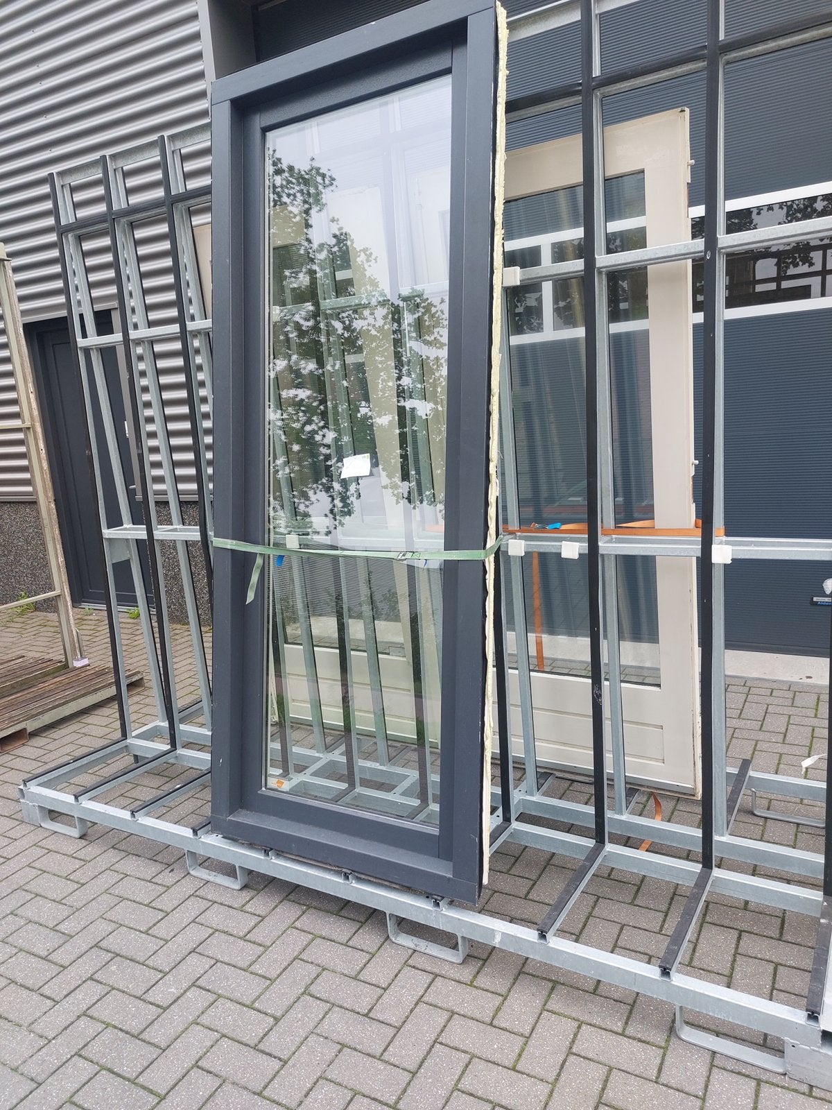 Kunststof draai/kiep deur met dubbelglas, Doe-het-zelf en Verbouw, Kozijnen en Schuifpuien, Kunststof, Gebruikt, Raamkozijn, Ophalen of Verzenden