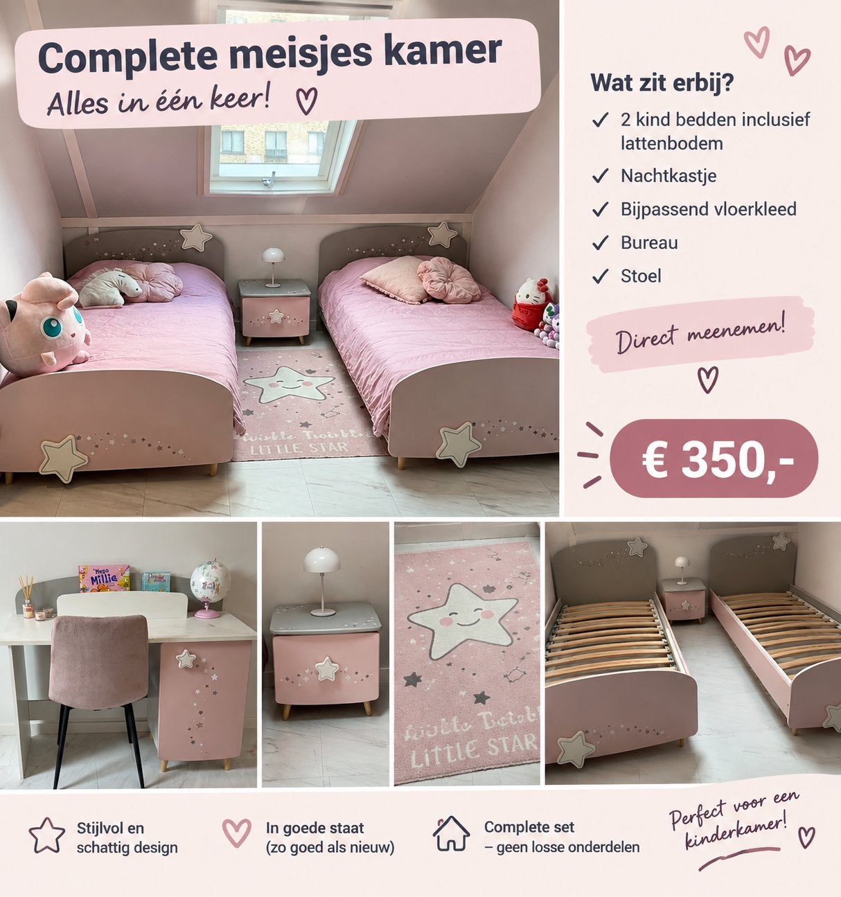 Complete meisjes kamer, Verzamelen, Ophalen, Zo goed als nieuw, Poppenhuis