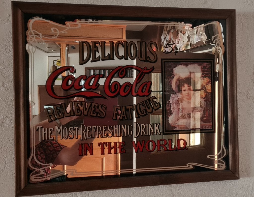 coca cola spiegel leuk voor in mancave, Ophalen, Gebruikt