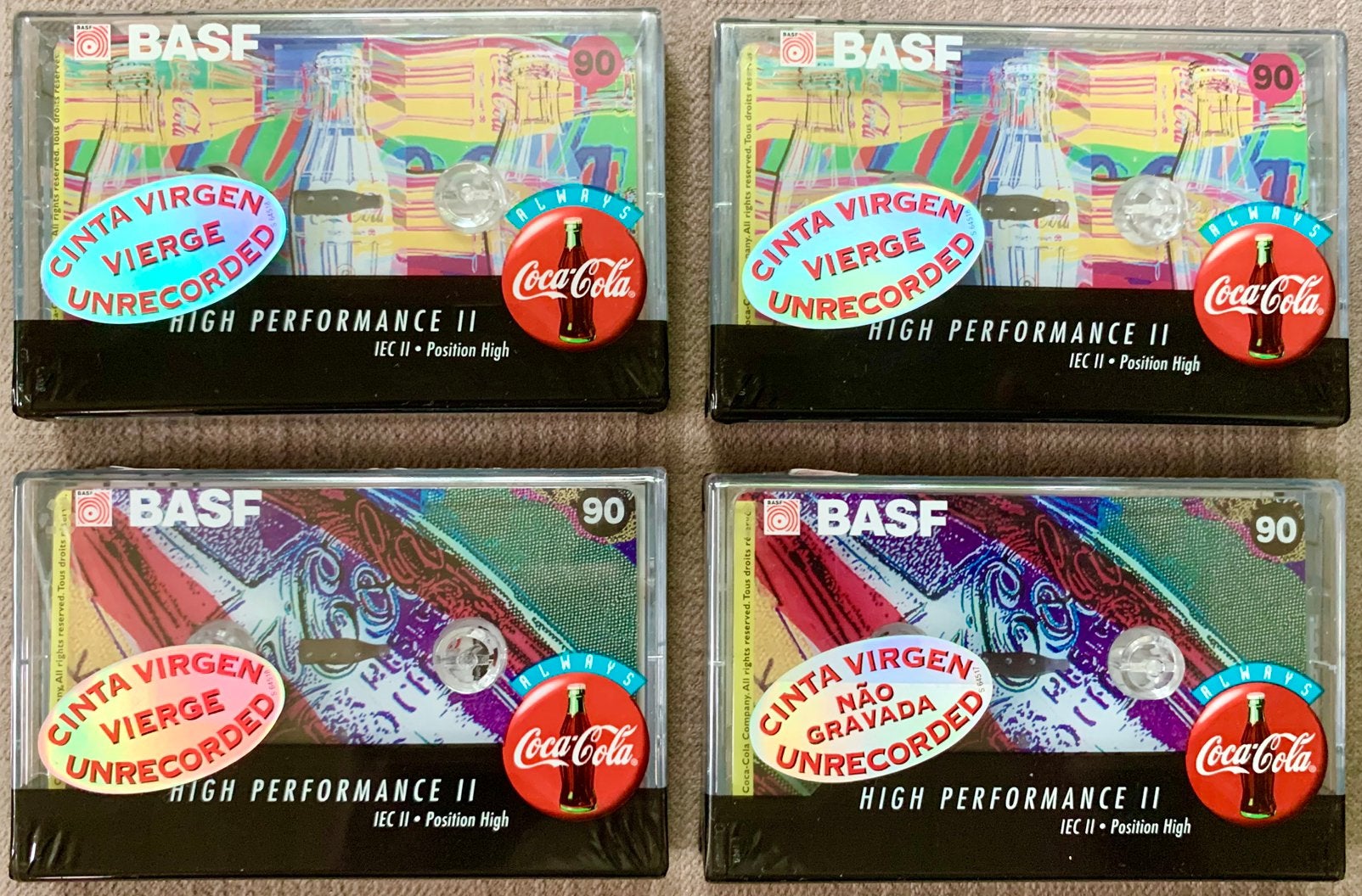 4 BASF Coca Cola cassettebandjes Collectibles Special Series, Cd's en Dvd's, Cassettebandjes, 2 t/m 25 bandjes, BASF, Basf SE Carl-Bosch-Straße 38⁩ 67063 Ludwigshafen am Rhein Duitsland