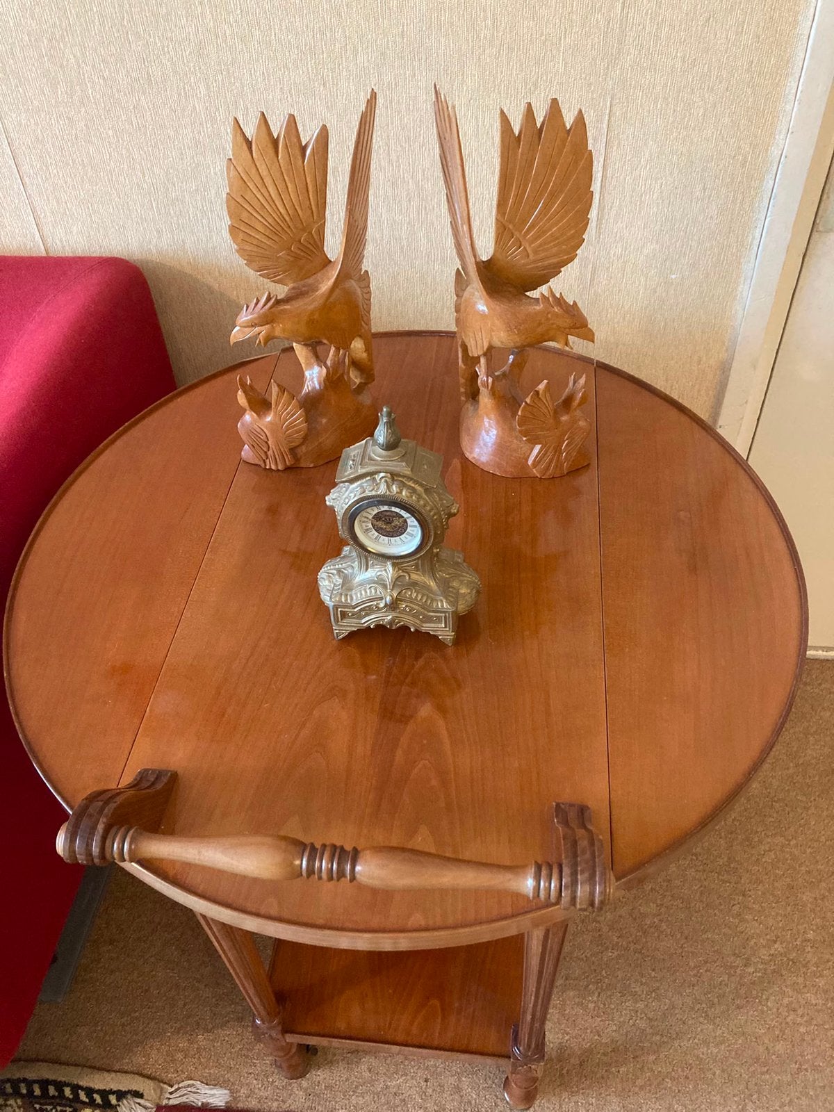 Bijzettafel bruin hout, Antiek en Kunst, Antiek | Meubels | Tafels, Ophalen